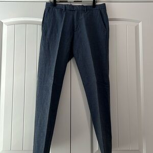 J. Crew Bowery Pant in Crosshatch Cotton-Linen